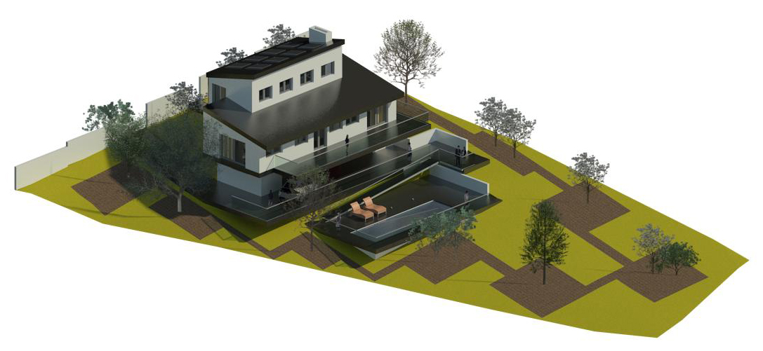 Jtem Arquitectura_Vivienda bioclimática en Cotos de Monterrey_Tietar 3_Vista isométrica 1