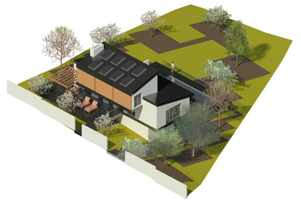 Jtem Arquitectura_Vivienda bioclimática en Cotos de Monterrey_Tietar 3_Vista isométrica 2