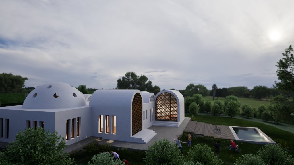Vivienda Embajador en Ciudalcampo 1_JTEM Arquitectura. Vista exterior del jardín y la piscina.